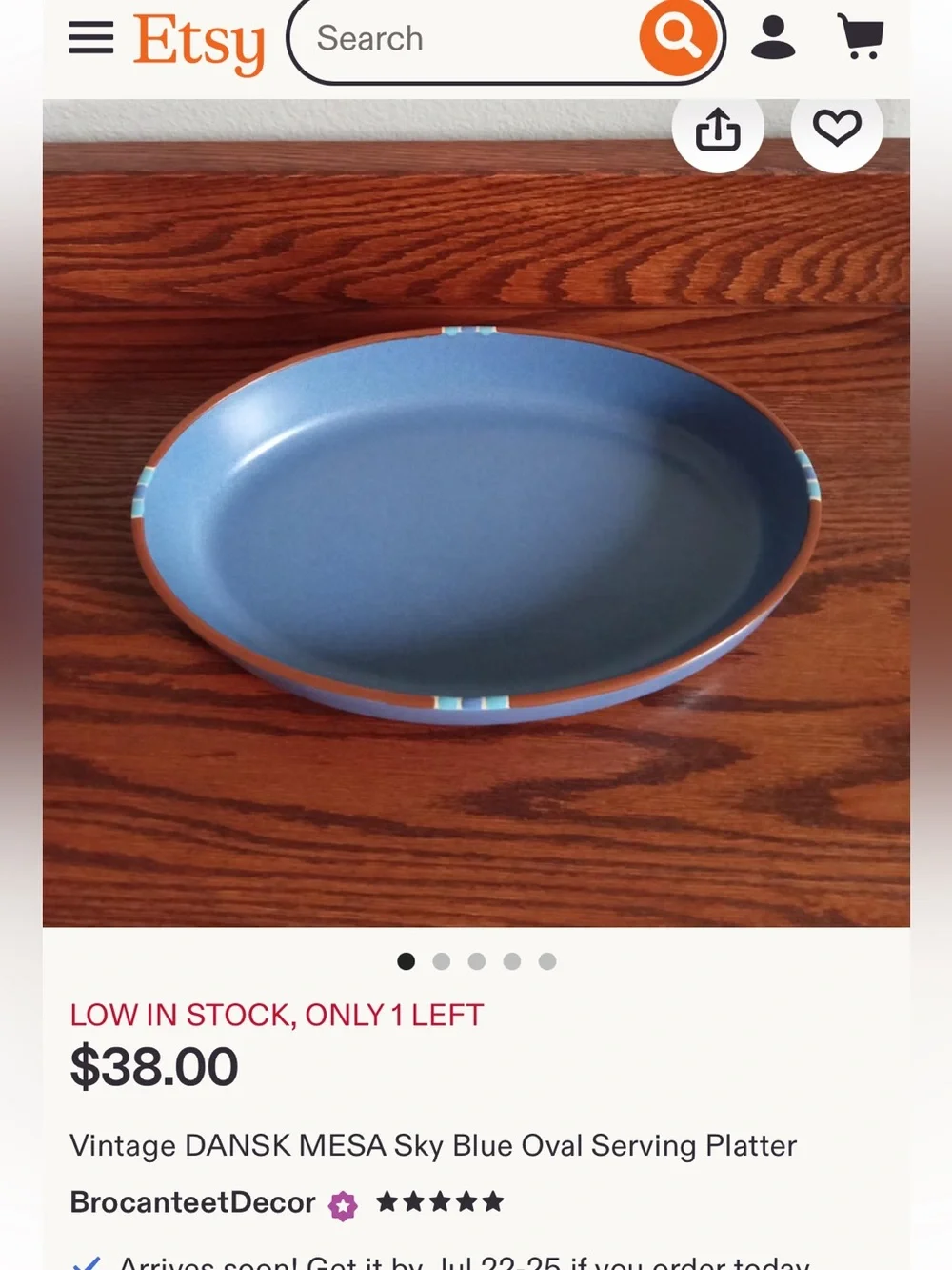 Dansk Blue Mesa 13” Round Platter